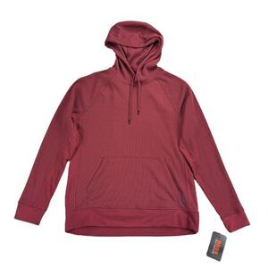 Bass Outdoor Mens Bay Stretch Waffle Knit Hoodie Maroon Red S